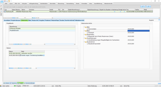 Handwerkersoftware Interstar Projekt-Dokumentenverwaltung